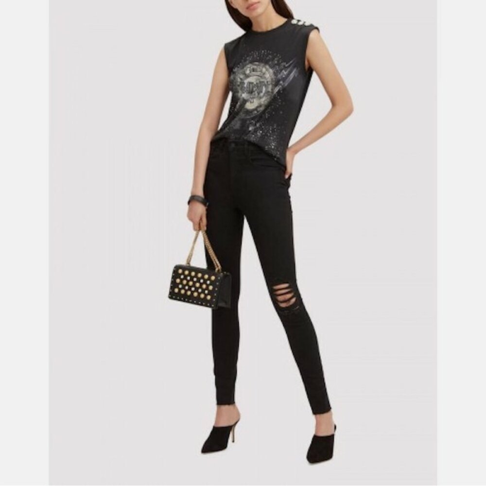 L'Agence Marguerite Zinc Destruct Skinny Jeans